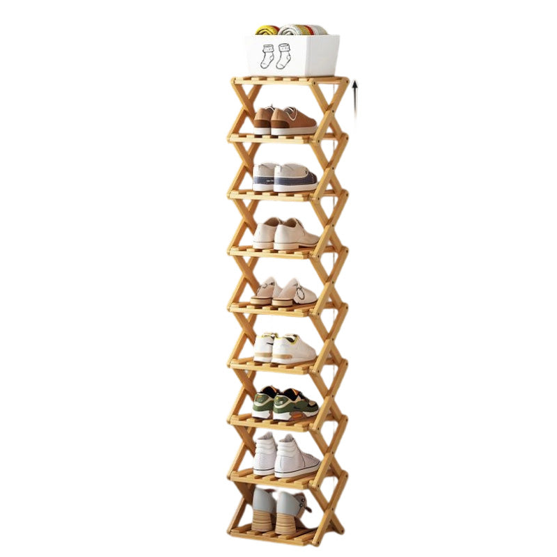 Durable Foldable Bamboo Shoe Rack