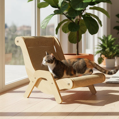 2-in-1 Sisal Cat Scratcher Lounger | Space-Saving & Durable 🐱