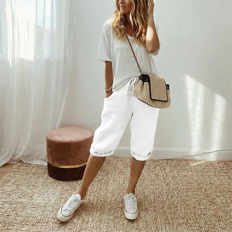 ⏳Time-Limited Special⏰Women's Casual Cotton Linen Capris