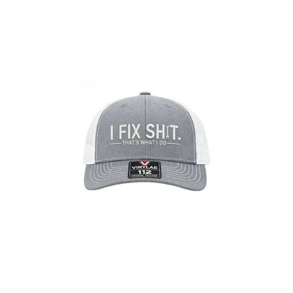 🔥Mesh Back Trucker Cap with "I Fix Shit" Embroidery – Breathable Outdoor Sun Hat🧢☀️