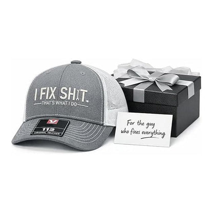 🔥Mesh Back Trucker Cap with "I Fix Shit" Embroidery – Breathable Outdoor Sun Hat🧢☀️