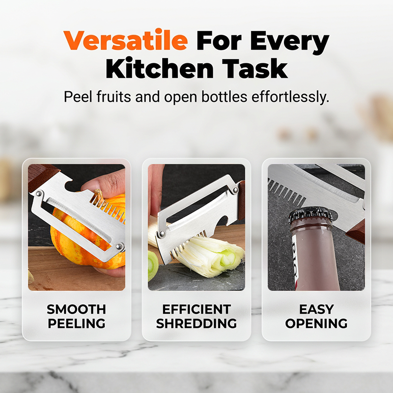 🥒 3-in-1 Scallion Shredder & Peeler – Fast, Efficient & Must-Have Kitchen Tool ✨🍴