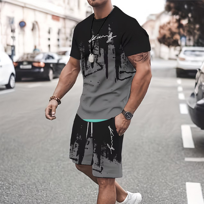 👕 LIMITED-TIME 52% OFF! 🩳 Men's Graphic Print T-Shirt & Shorts Set – Coordinated, Soft, Adjustable Waist 🌴