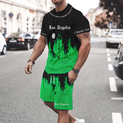 👕 LIMITED-TIME 52% OFF! 🩳 Men's Graphic Print T-Shirt & Shorts Set – Coordinated, Soft, Adjustable Waist 🌴