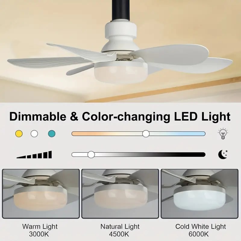 🔥SmartBreez 40W LED Ceiling Fan Light – 20.5 Ultra-Quiet with Remote 🎯 | E27 + FREE B22 Adapter 🔌
