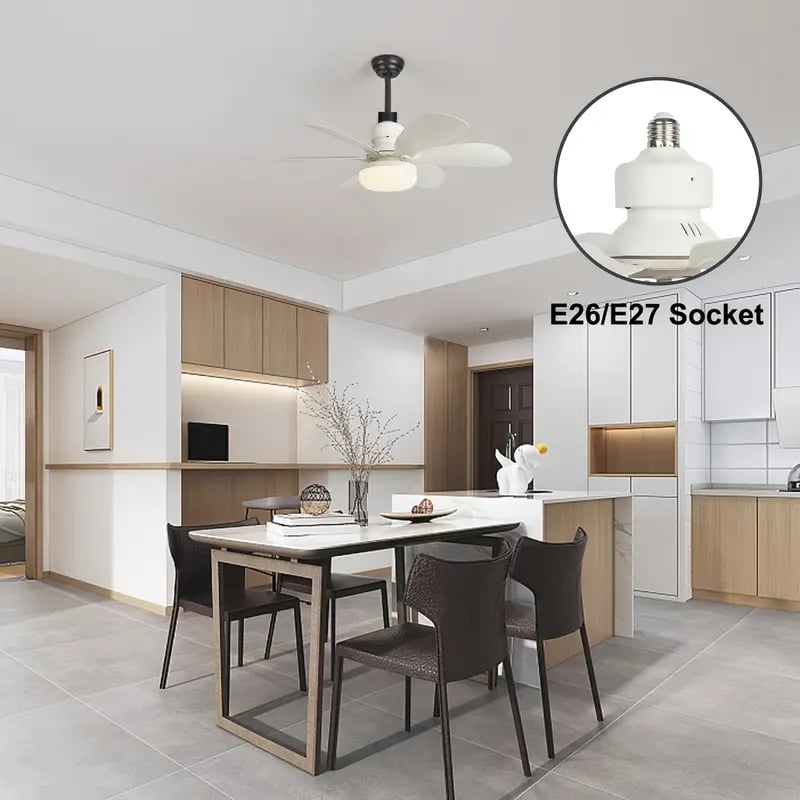 🔥SmartBreez 40W LED Ceiling Fan Light – 20.5 Ultra-Quiet with Remote 🎯 | E27 + FREE B22 Adapter 🔌