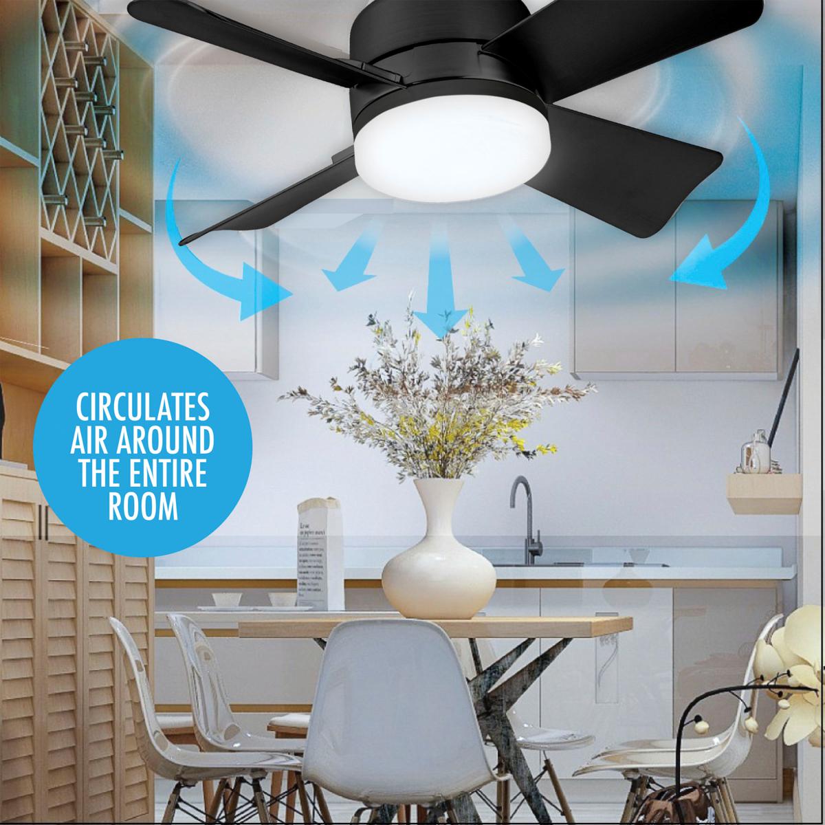 🔥SmartBreez 40W LED Ceiling Fan Light – 20.5 Ultra-Quiet with Remote 🎯 | E27 + FREE B22 Adapter 🔌