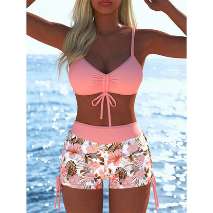 ⏳Time-Limited Special⏰Women's Bikini Set – Drawstring Top, Boy Shorts, Multiple Styles 🏖️