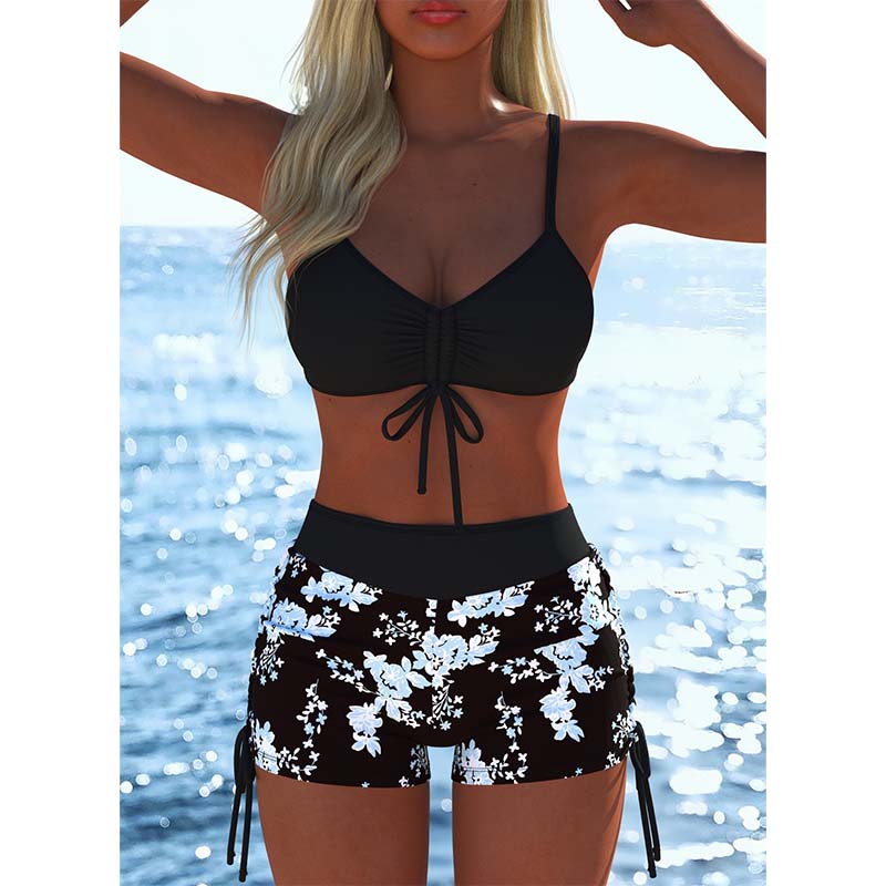 ⏳Time-Limited Special⏰Women's Bikini Set – Drawstring Top, Boy Shorts, Multiple Styles 🏖️