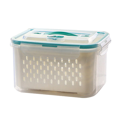 🥗 🧊 2 in 1 Draining Fresh-Keep Food Container – Airtight & Microwave Safe – Fridge Essential 🔒