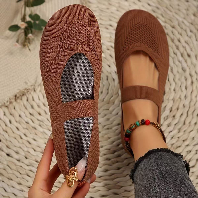 👟Breathable Knit Flats – Soft as clouds, anti‑slip sole. Walk for hours, feet stay cool & fresh. Your new favourite! 🌸✨