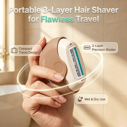 ✨Portable 3-Layer Hair Shaver with Rotating Cover