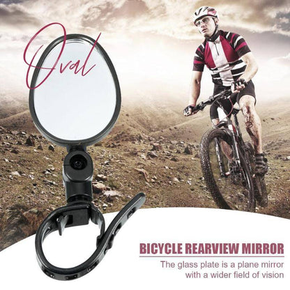 360° Rotating Rearview Mirror – Clear view behind, no more neck twisting. Fits bikes, e‑bikes & motorcycles. Tool‑free silicone strap!