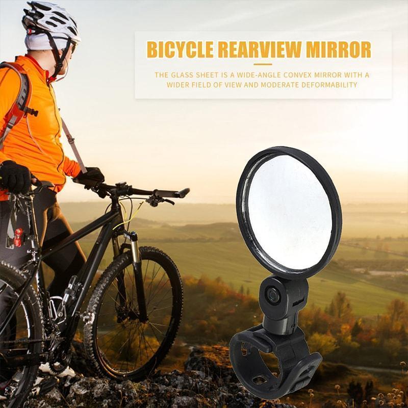 360° Rotating Rearview Mirror – Clear view behind, no more neck twisting. Fits bikes, e‑bikes & motorcycles. Tool‑free silicone strap!