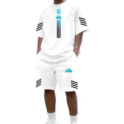 👕Men's Summer T-Shirt & Shorts Set – Gradient design, breathable & lightweight – Perfect for hot days & casual outings 🩳