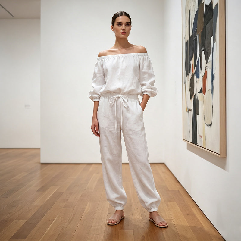 👗🌸Women's Off Shoulder Jumpsuit – Effortless Chic With A Flattering Fit ✨