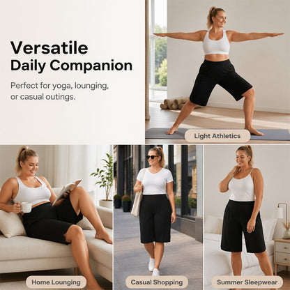 🩳Women's Casual Wide-Leg Knee-Length Shorts