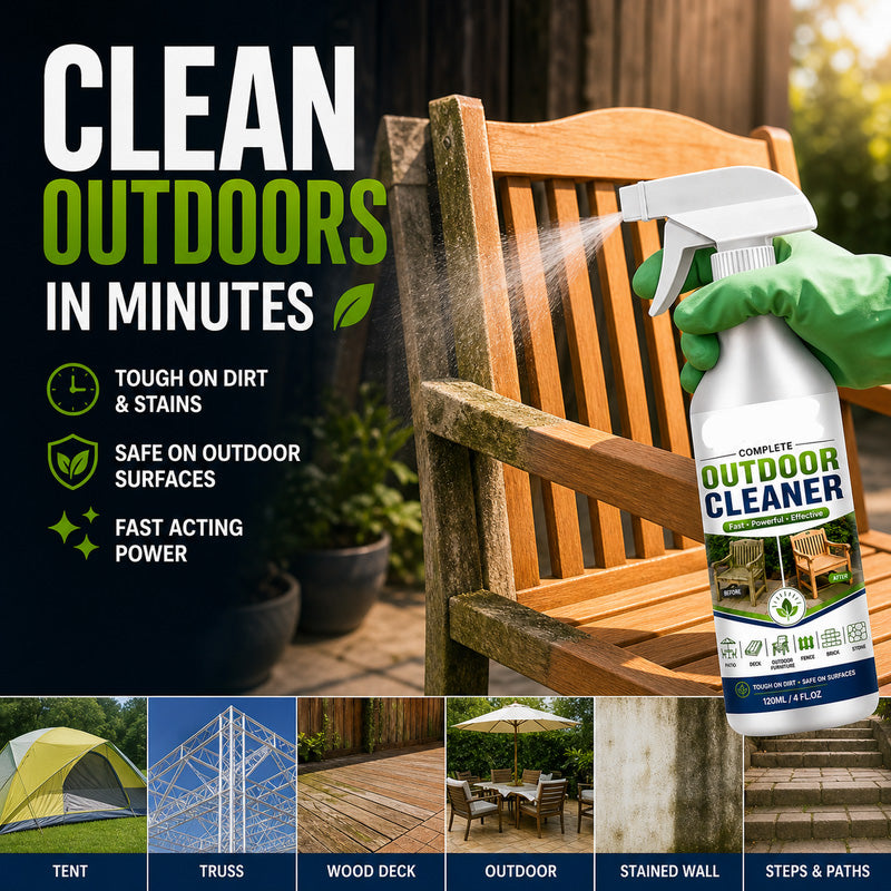 🌿 Outdoor Surface Cleaner Spray, Fast Acting Stain Remover for Patio, Wooden Furniture & Outdoor Surfaces