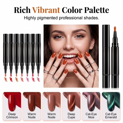 Solid & Cat Eye One-Step Gel Nail Polish Pen