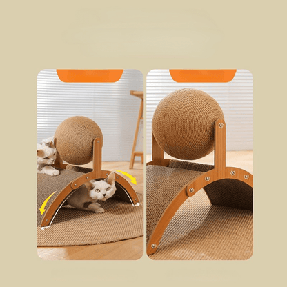 🐱 🧶Natural Sisal Cat Scratching Ball With Cardboard Pad