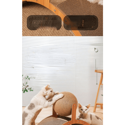 🐱 🧶Natural Sisal Cat Scratching Ball With Cardboard Pad