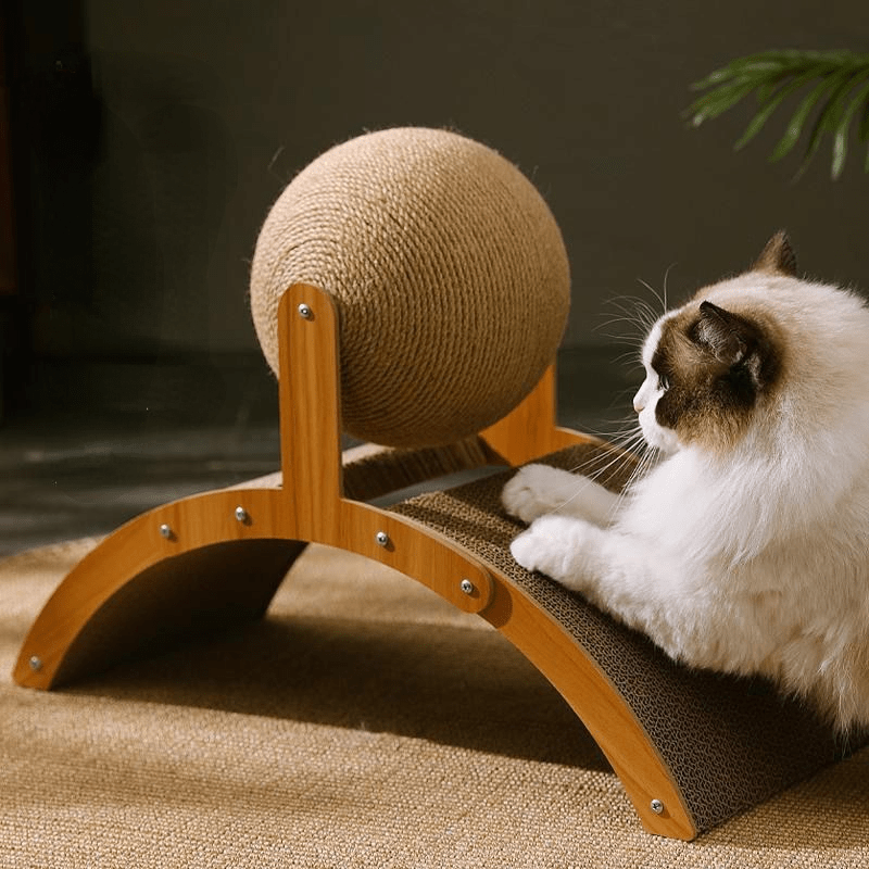 🐱 🧶Natural Sisal Cat Scratching Ball With Cardboard Pad