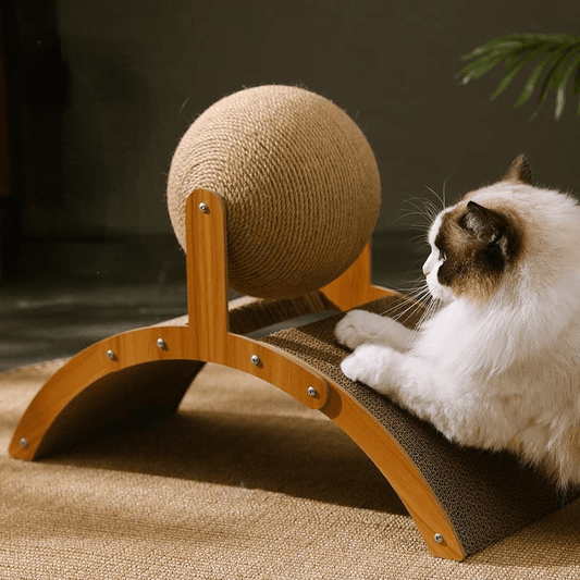 🐱 🧶Natural Sisal Cat Scratching Ball With Cardboard Pad
