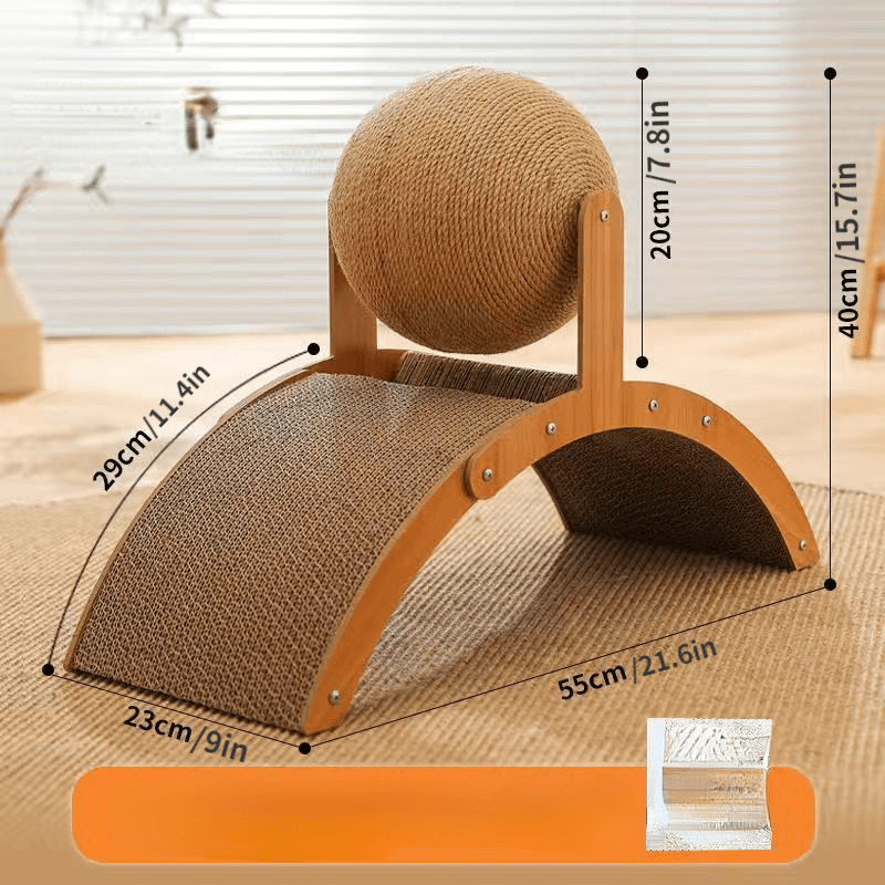 🐱 🧶Natural Sisal Cat Scratching Ball With Cardboard Pad