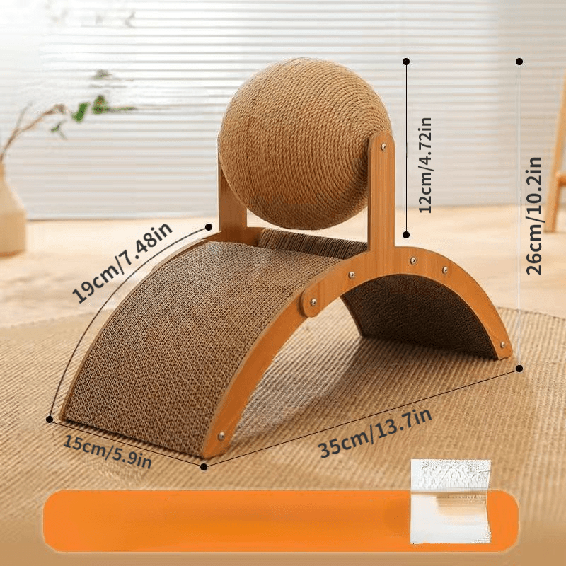🐱 🧶Natural Sisal Cat Scratching Ball With Cardboard Pad