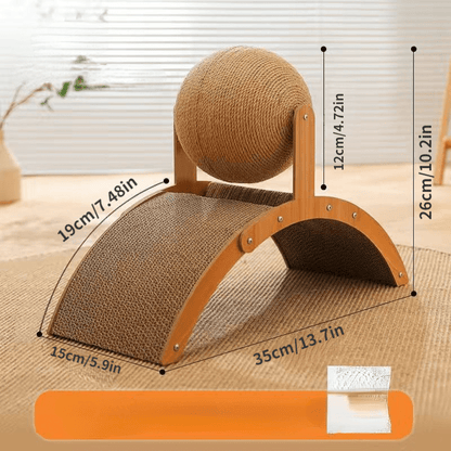 🐱 🧶Natural Sisal Cat Scratching Ball With Cardboard Pad