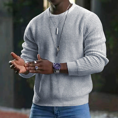 🎁JMIERR Men’s crew-neck jumpers – soft, relaxed jumpers, classic long-sleeved jumpers with ribbed hems