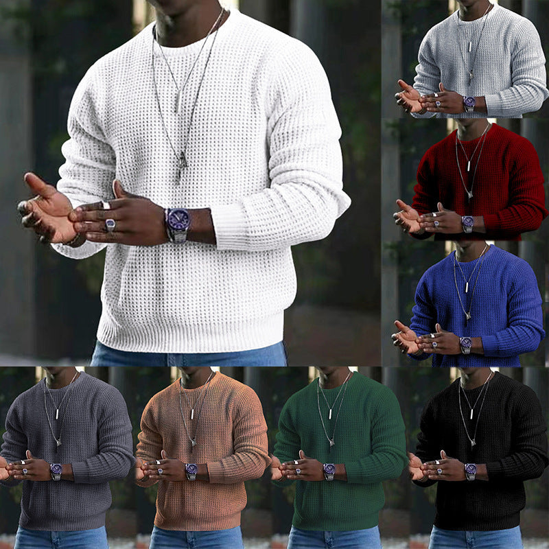 🎁JMIERR Men’s crew-neck jumpers – soft, relaxed jumpers, classic long-sleeved jumpers with ribbed hems