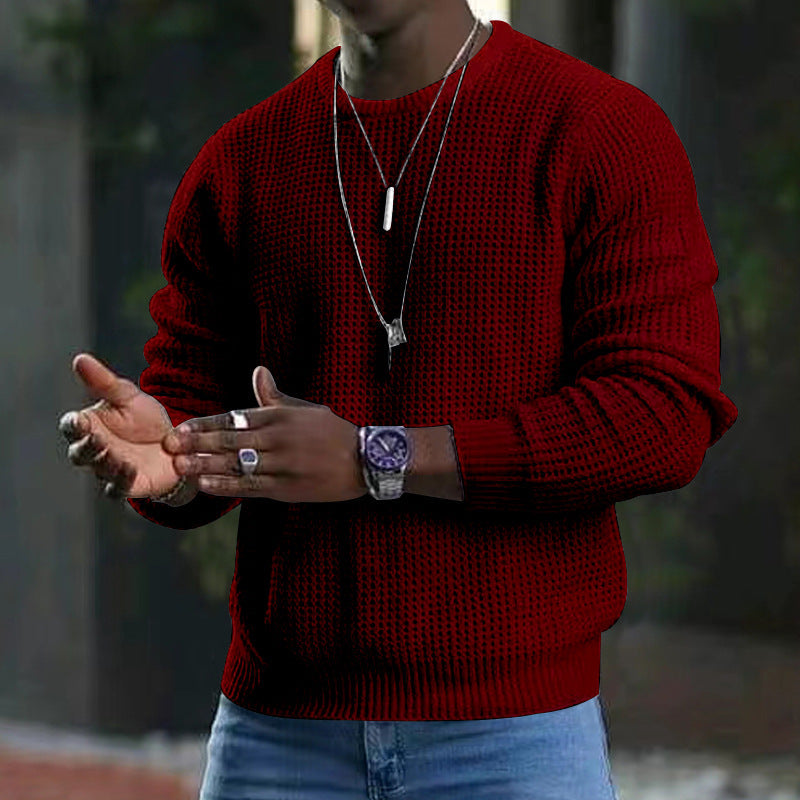 🎁JMIERR Men’s crew-neck jumpers – soft, relaxed jumpers, classic long-sleeved jumpers with ribbed hems