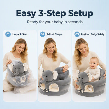 🧸👶Plush Baby Support Seat – Cartoon Floor Chair for Sit-Up Play