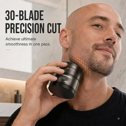 🪒2‑in‑1 Smart Electric Bald Head Shaver and Beard Trimmer with Digital Display, 30‑Blade Floating Head 9800RPM Motor, Rechargeable Groomer for Close Shave for Men