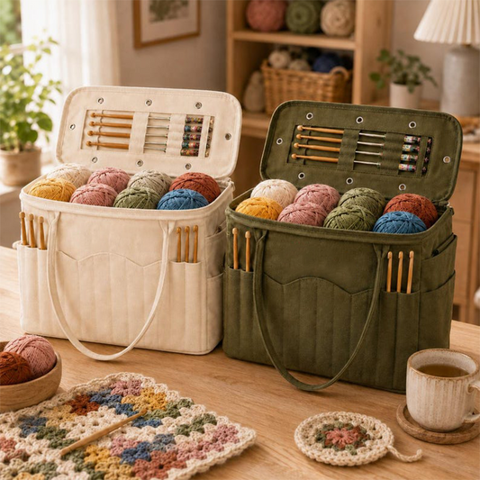 💞🔥Canvas Yarn Storage Bag with Needle Pockets