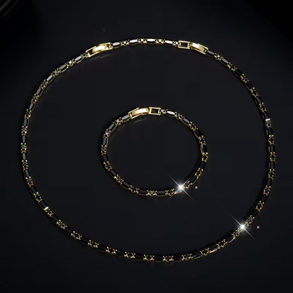 ⚡ Sparkling Jewelry Set for Men – Cubic Zircon Necklace & Bracelet Set