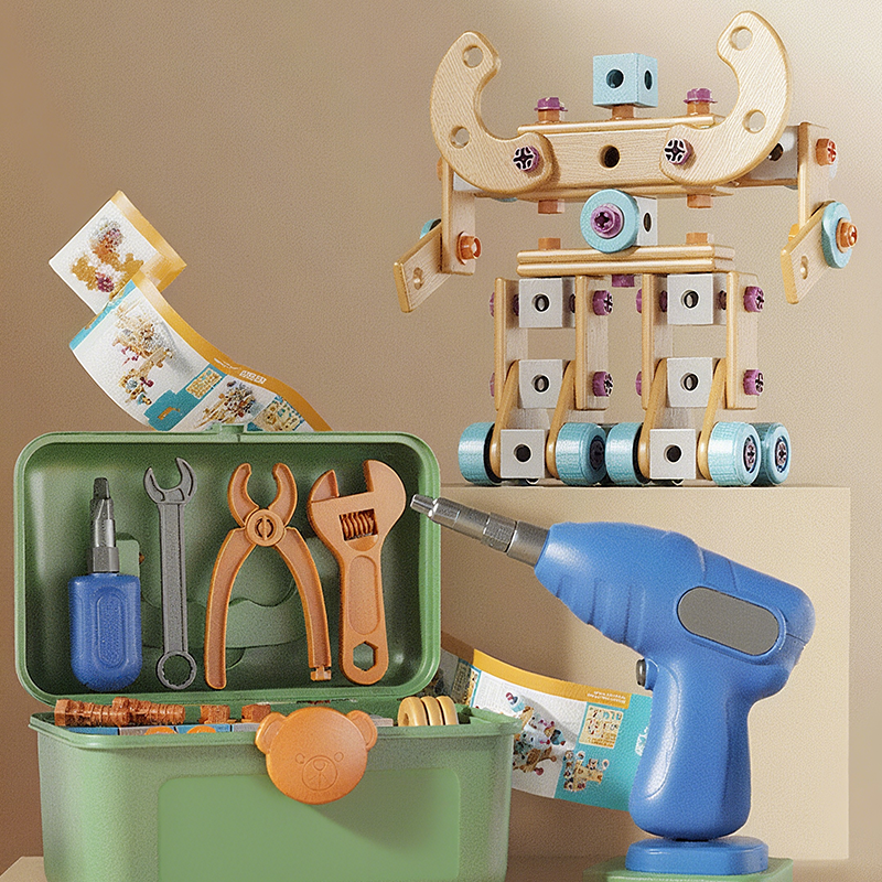🔧🧒 Children's Educational DIY Tool Kit – STEM building set with electric drill, 124+ pcs & storage box. Encourages creativity, logic & fine motor skills – perfect for little builders! 🛠️✨