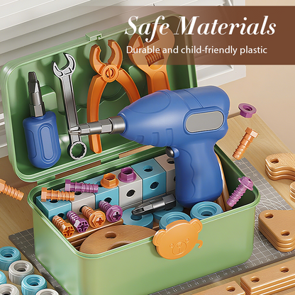 🔧🧒 Children's Educational DIY Tool Kit – STEM building set with electric drill, 124+ pcs & storage box. Encourages creativity, logic & fine motor skills – perfect for little builders! 🛠️✨