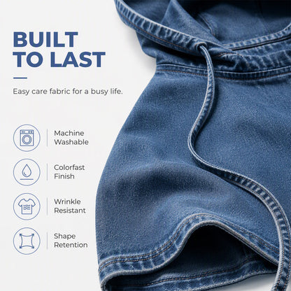 Women's Casual Loose Denim Hoodie