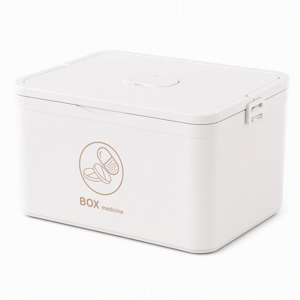 Large Plastic Medicine Storage Box with Multi-Layer Divided Compartments Portable Family Emergency First Aid Organizer Box💊📦