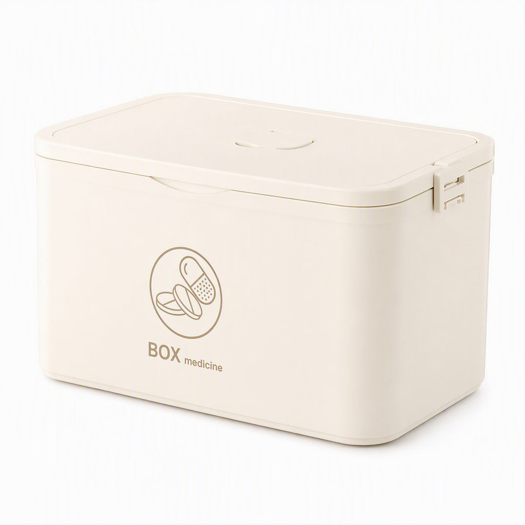 Large Plastic Medicine Storage Box with Multi-Layer Divided Compartments Portable Family Emergency First Aid Organizer Box💊📦