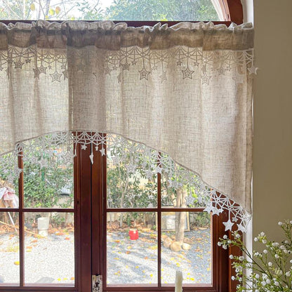 ⏳Limited-time 50% off💥Versatile Country Style Curtain with Star Lace Trim⭐️