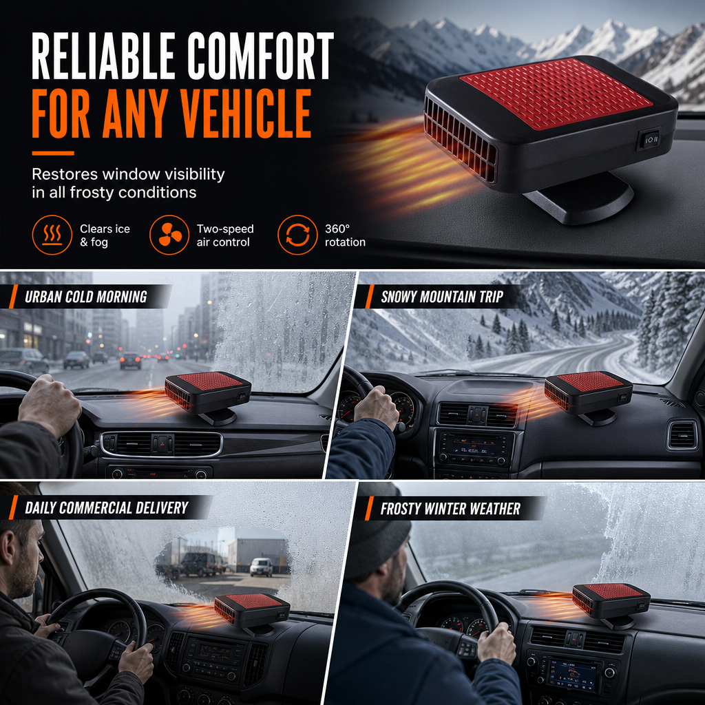 Defog Windshields Instantly! Rotating Dual-Mode Car Heater Blower