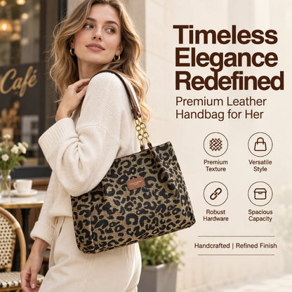 Retro Leopard Print Tote Bag for Women