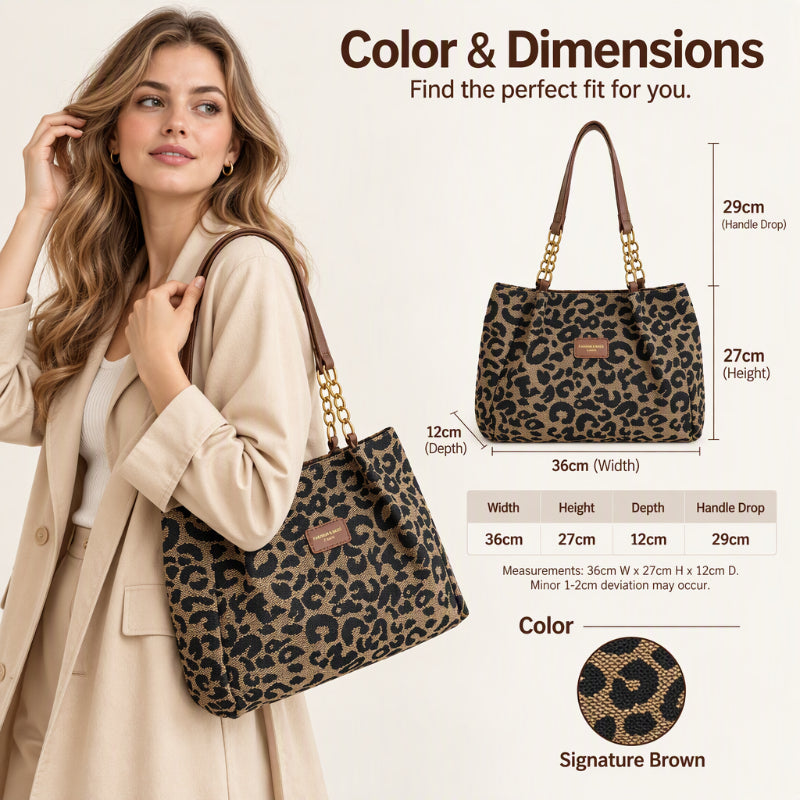 Retro Leopard Print Tote Bag for Women