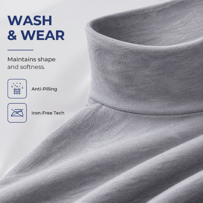 👕 Streamlined Silhouette, Comfortable Neck Coverage | Men's Slim Fit Mock Turtleneck Top