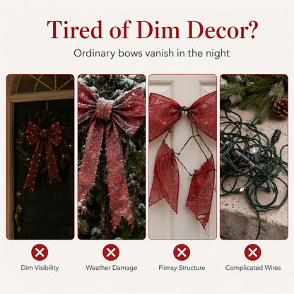 📢📢50% OFF !! ⏰Weatherproof LED Pre-Lit Christmas Bow