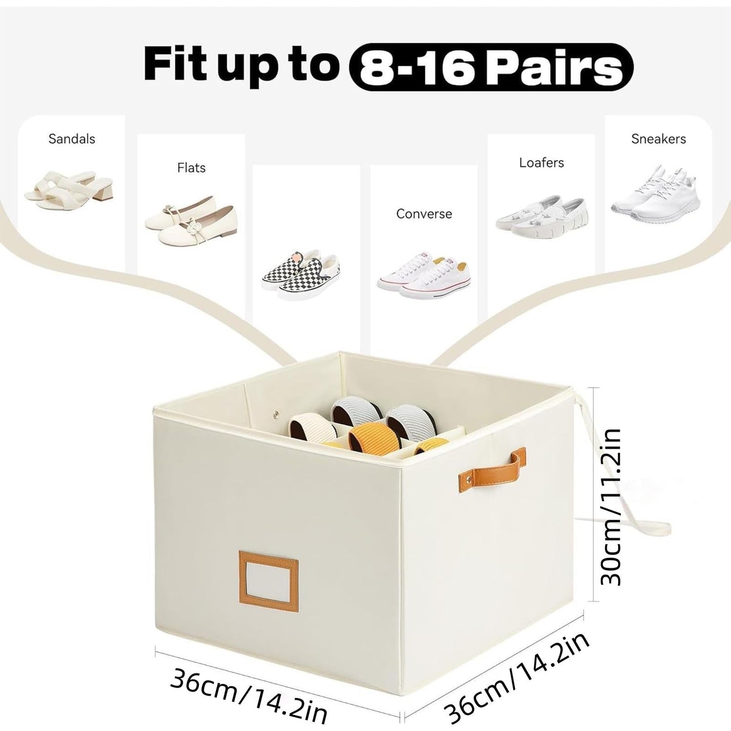 👟 Fabric Shoe Organizer Storage Box – Foldable, Large Capacity, Dustproof & Breathable for Closet & Bedroom 🧺✨